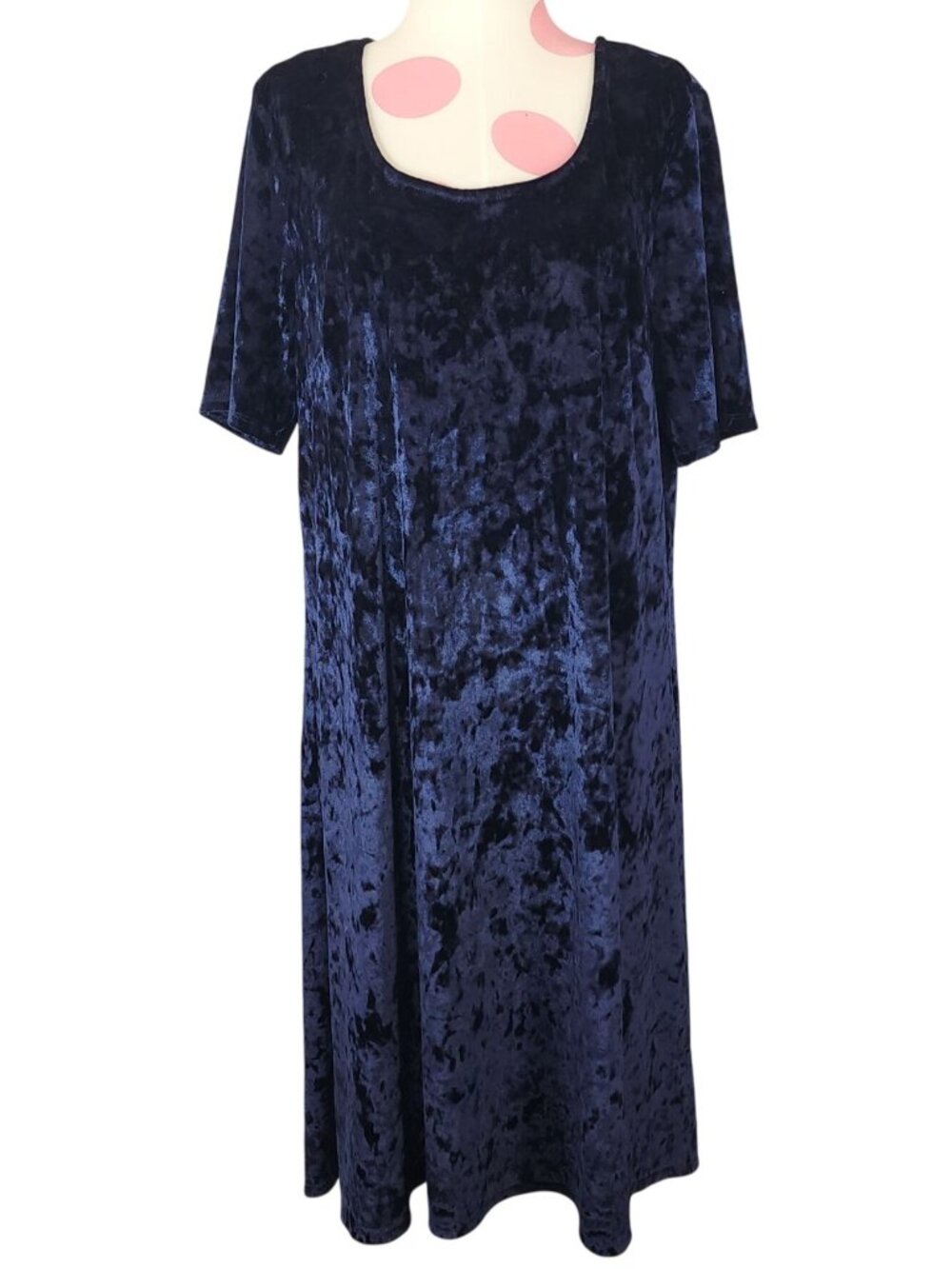 Women's Westport Midnight Blue Crushed Velvet Dress Large Slight High Low